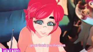 Thick Anime professor talks dirty and edges her student before getting railed