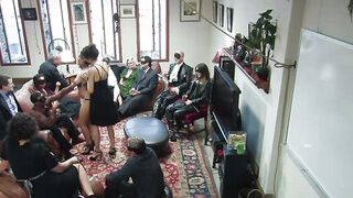 Voyeurs watch as the submissive BDSM enjoyer gets her pussy dicked down