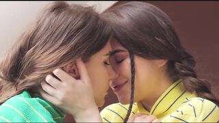 When having passionate sex the breathtaking lesbian girlfriends can't help but moan