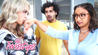 He brought a GF home but his lesbian stepsis pounced on her