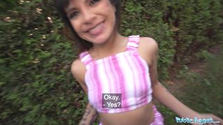 A Euro guy pays a petite Latina for sex on the fly