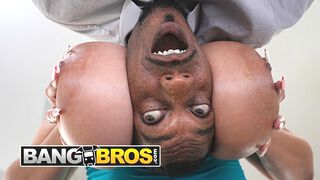 Masturbating interruption ends with a long sweaty finishing off an ebony BBW