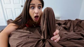 Brunette vixen blows and rides a monster white dick