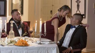 Glamorous MILF seduces and fucks her hubby's friend