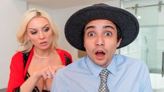 Big titted cougar sits on a nice dick and rides it