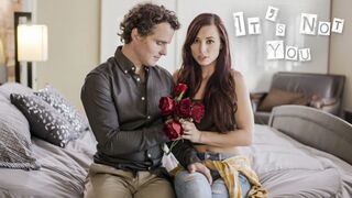 All-natural brunette enjoys intense sex with her stepbrother