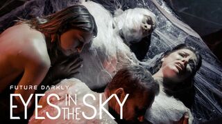 Two brunette sinners participate in a rough foursome