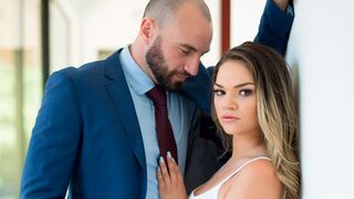 Petite blonde showing off her cock sucking and fucking skills