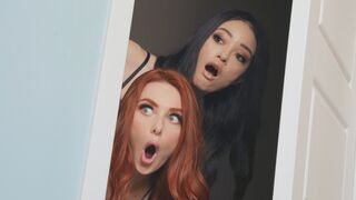 Lusty teens get involved in a rough threesome