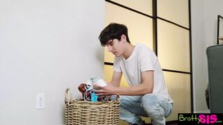 Horny Chloe Temple catches her stepbro sniffing panties and lets him creampie