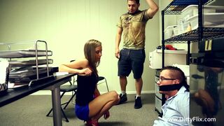 Brunette wife Norah Nova cuckolds her husband and makes him watch