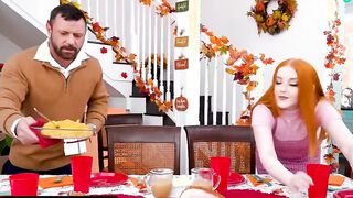 Stepsisters Arietta Adams and Cherry Fae compete over stud during Thanksgiving dinner